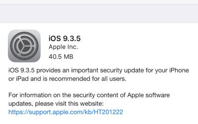 Apple iOS 9.3.5 Is Available: This is why you need to update NOW.