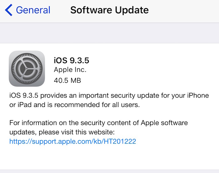 Apple iOS 9.3.5 Is Available: This is why you need to update NOW.