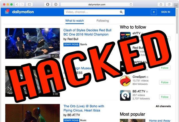 Dailymotion hacked, millions of user accounts exposed