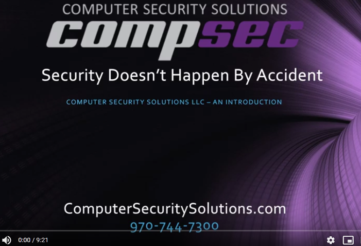 Security Doesn’t Happen by Accident – an introduction to Computer Security Solutions